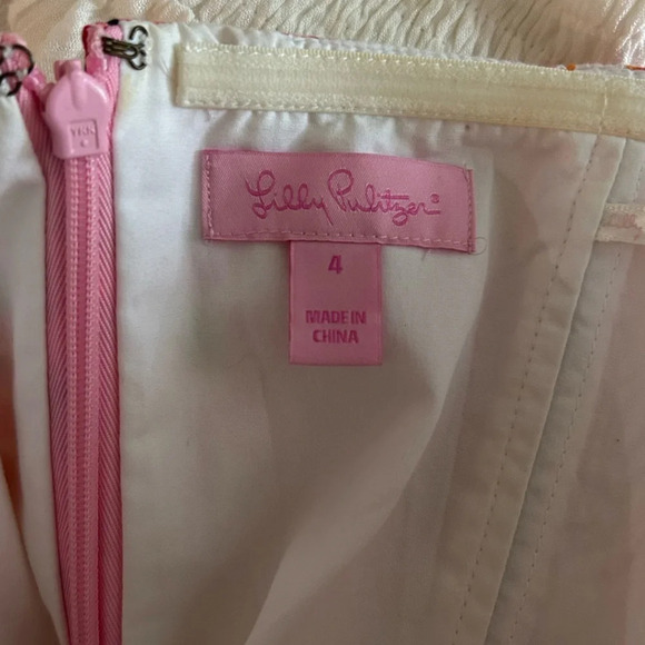 ••SOLD•• Lilly Pulitzer Ferra Call Me Kitty Sz 4 Strapless Dress Ruffle Tiger - Picture 6 of 6